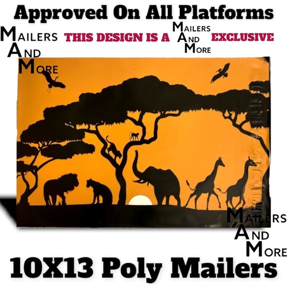 25 10X13 Poly Mailers Safari, Elephant, Giraffe PRICE IS FIRM Fall - Picture 6 of 11